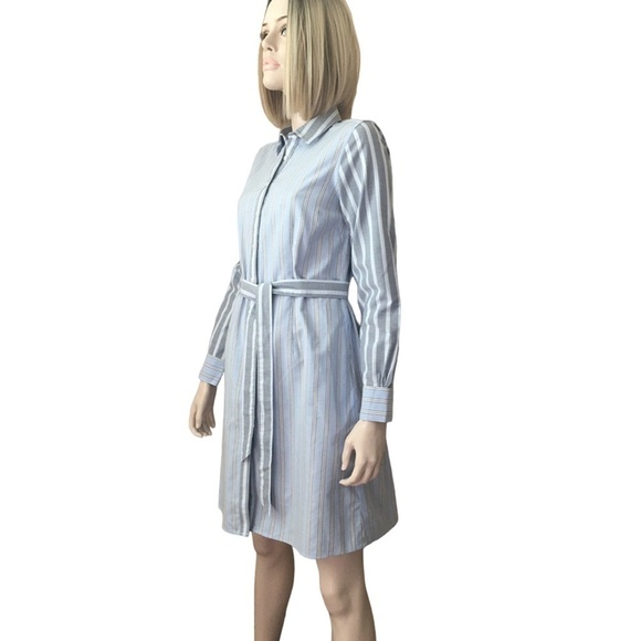 Brooks Brothers Shirt Dress Full Button Front Classic Stripe with Pockets & Belt - Picture 5 of 15